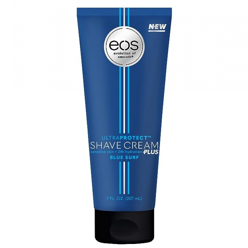 ihocon: eos UltraProtect Men’s Shave Cream- Blue Surf, 24-Hour Hydration, Non-Foaming Formula 男士保濕無泡沫刮鬍膏 7 fl oz