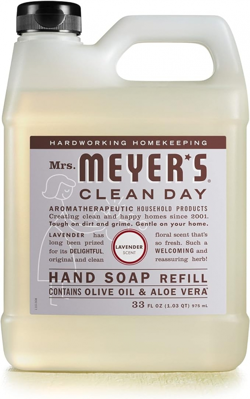 ihocon: MRS. MEYER'S CLEAN DAY Hand Soap Refill, Made with Essential Oils, Biodegradable Formula, Lavender 洗手液皂 33 fl. oz