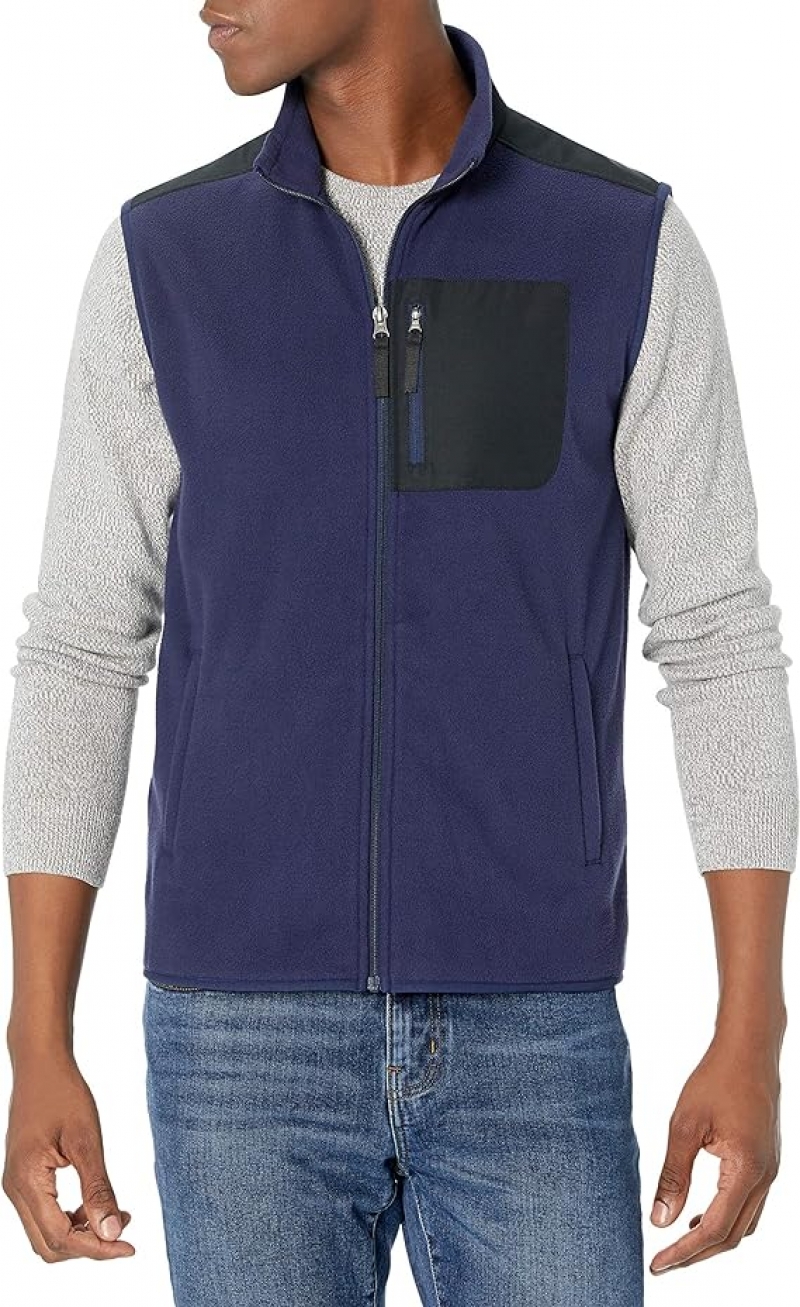 ihocon: [Amazon自家品牌] Amazon Essentials Men's Full-Zip Polar Fleece Vest 男士背心