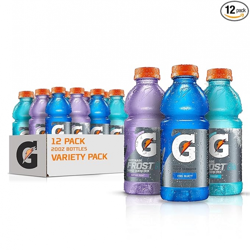 ihocon: Gatorade Original Thirst Quencher 3-Flavor Frost Variety Pack运动饮料, 含电解质, 20 Fl oz, 12瓶