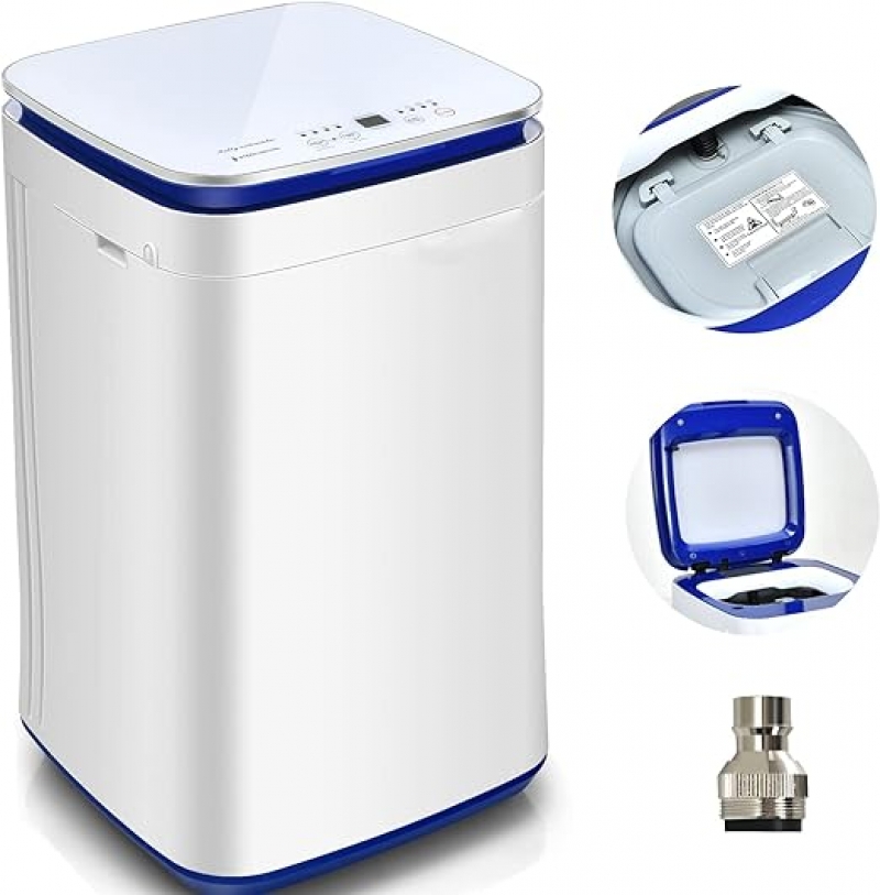 ihocon: Giantex Portable Washing Machine, Washer and Spinner Combo with Water Heating, 8 Programs 3 Water Levels and Built-In Drain Pump 小型洗衣機(可加熱水, 含脫水功能)