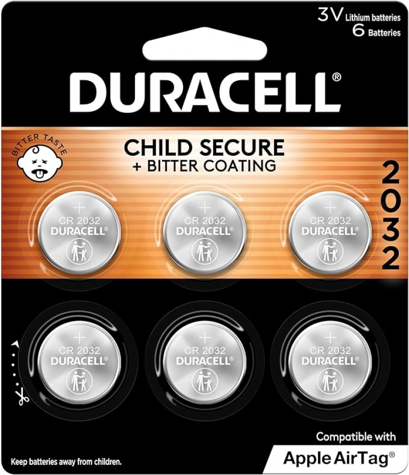 ihocon: Duracell CR2032 3V Lithium Battery, Child Safety Features鈕釦電池 6個