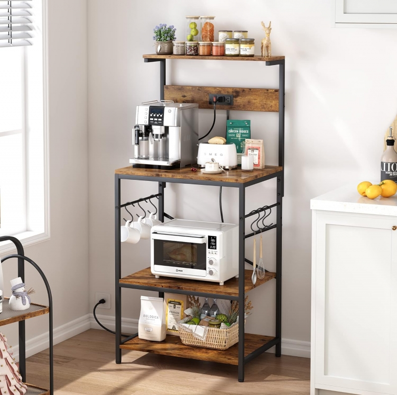 ihocon: SUPERJARE Kitchen Bakers Rack with Power Outlet 廚房電器置物架, 帶電源插座