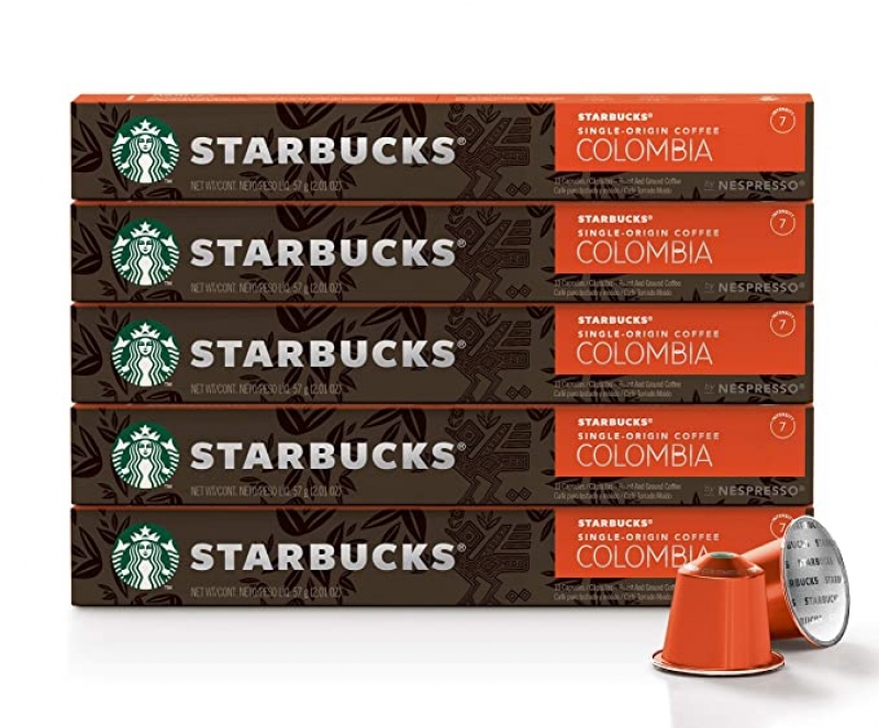 ihocon: [適用Nespresso Original 咖啡機] Starbucks by Nespresso, Single-Origin Colombia (50-count single serve capsules, compatible with  System)咖啡膠囊
