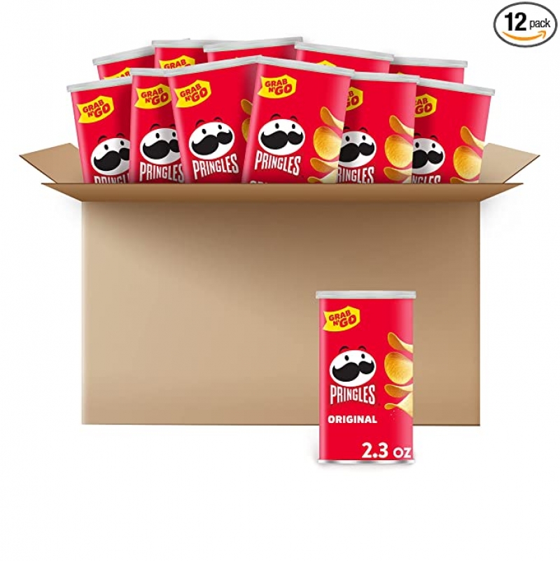 ihocon: Pringles Potato Crisps Chips, Original, 2.3oz (12 Count) 品客薯片