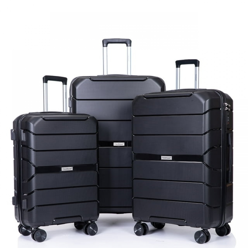 ihocon: Travelhouse 3 Piece Luggage Set Hardshell Lightweight Suitcase with TSA Lock Spinner Wheels硬壳行李箱3个(20/24/28吋)