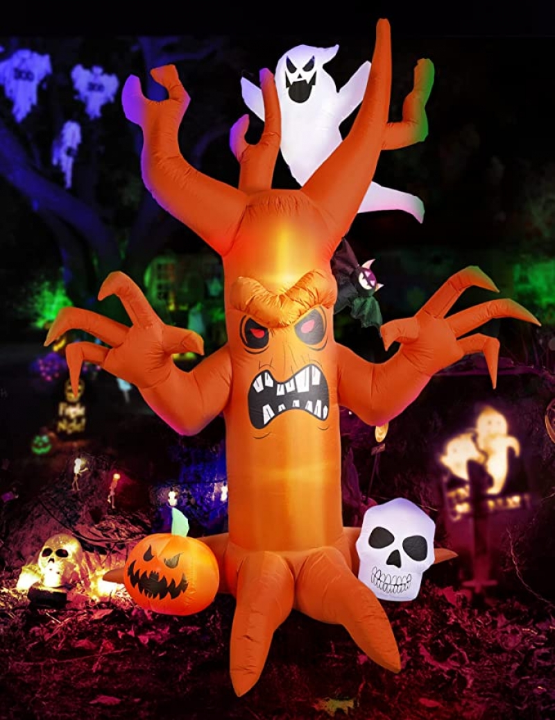 ihocon: DG-Direct 8ft Halloween Inflatable Outdoor Dead Tree with White Ghosts 8呎LED萬聖節充氣裝飾