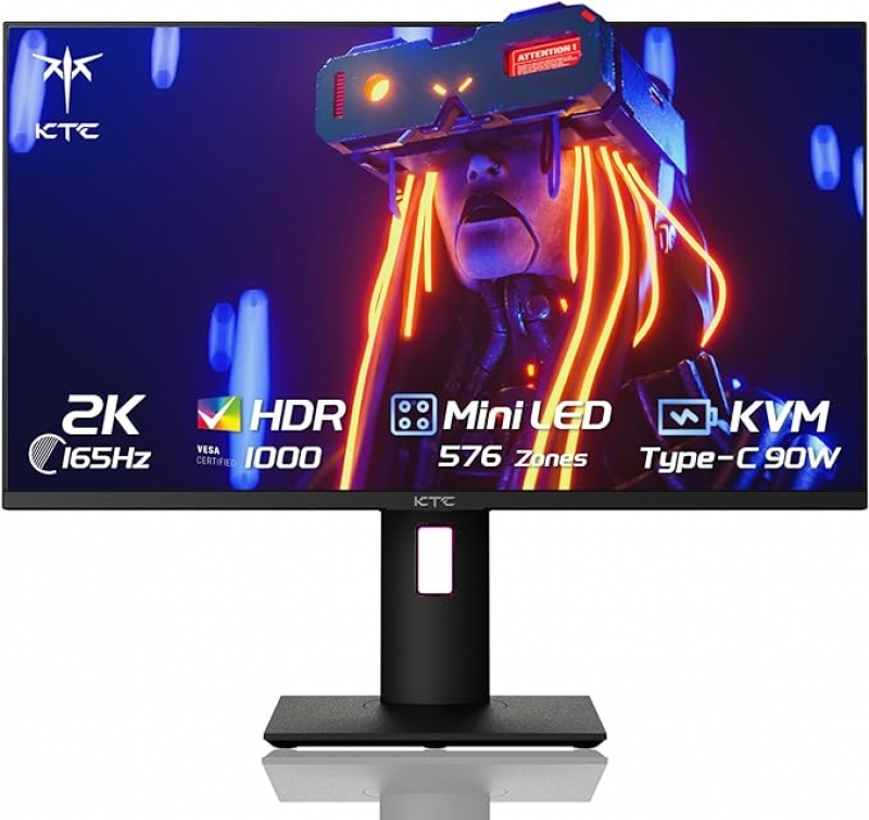 ihocon: [Prime優惠] KTC 27吋 Gaming Monitor 2K 1440P 165Hz/144Hz 1ms Mini LED Computer Monitor 遊戲顯示器