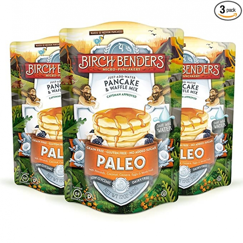 ihocon: Birch Benders Paleo Pancake and Waffle Mix, Made with Cassava, Coconut, Almond Flour, Just Add Water, 12 Ounce (Pack of 3) 