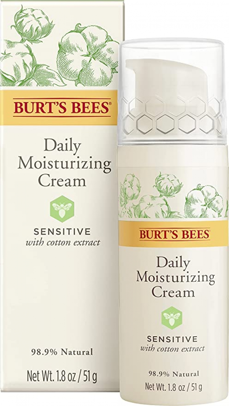 ihocon: Burt's Bees Daily Face Moisturizer Cream for Sensitive Skin, 1.8 Oz 保濕霜