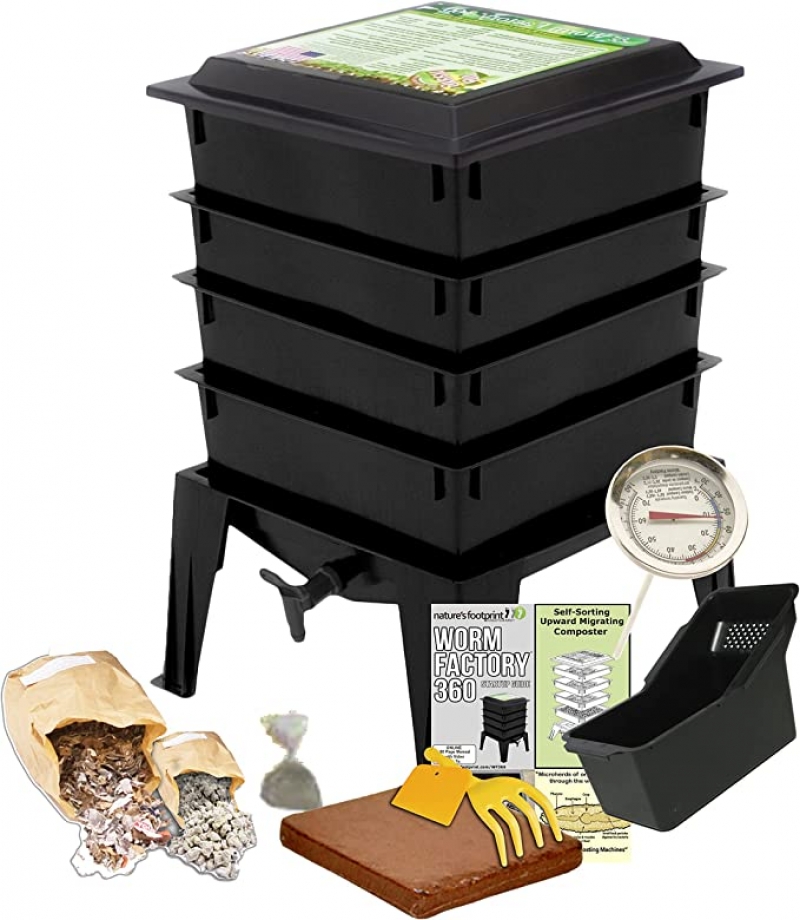 ihocon: Worm Factory 360 Black US Made Composting System for Recycling Food Waste at Home    美國製蚯蚓養殖箱