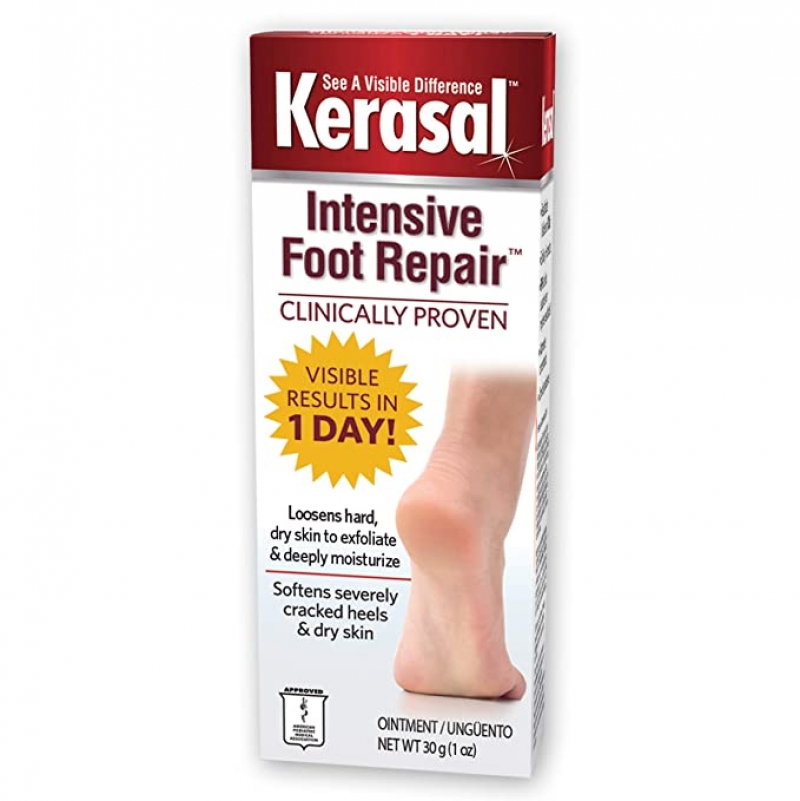 ihocon: Kerasal Intensive Foot Repair, Skin Healing Ointment for Cracked Heels and Dry Feet, 1 Oz  腳後跟龜裂/乾皮修護軟膏