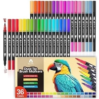 ihocon: VigorFun Dual Brush Marker Pens, 36 Colored Markers 雙頭彩色筆 36色