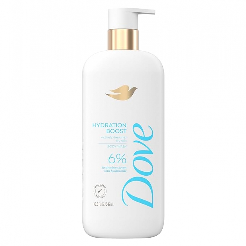 ihocon: Dove Body Wash Hydration Boost Actively drenches dry skin 6% hydration serum with hyaluronic 沐浴乳 18.5 oz