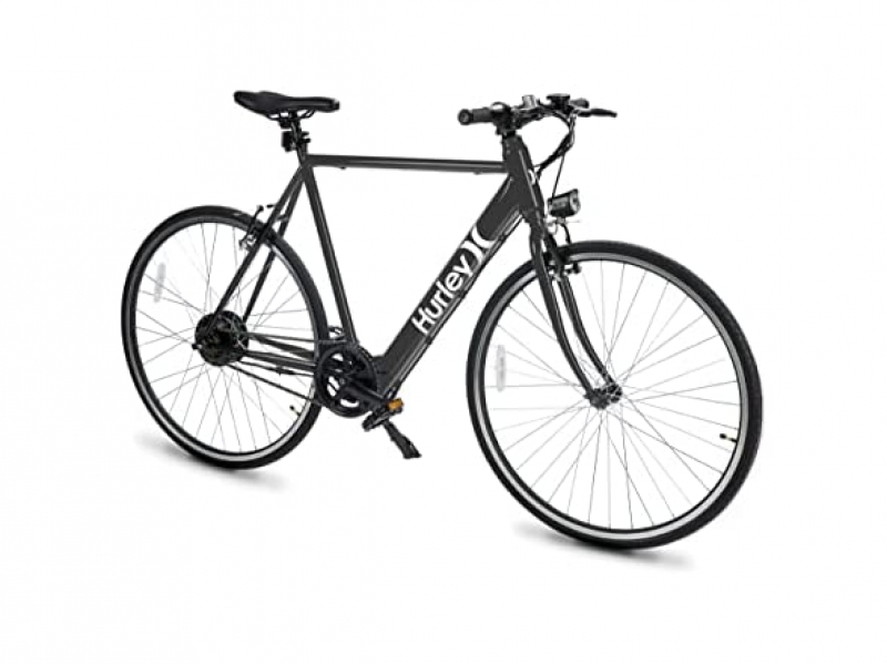ihocon: Hurley Bike Unisex Carve Electric Urban Single Speed E-Bike 700C Bicycle (Charcoal, Large / 21 Fits 5'10-6'4)  電動單速自行車