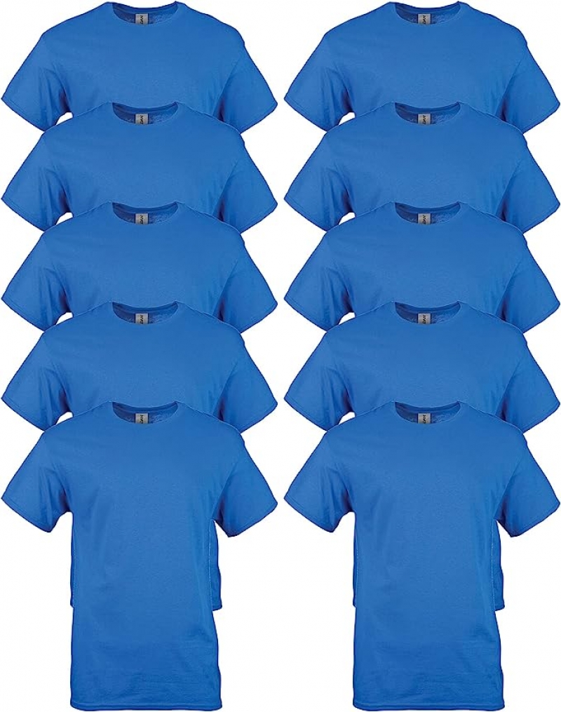 ihocon: Gildan Men's Heavy Cotton T-Shirt, Style G5000, Multipack  男士純棉短袖衫(Size L) 10件