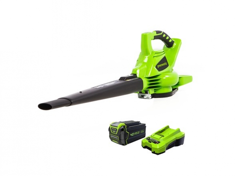 ihocon: Greenworks 40V (185 MPH) Brushless Cordless Blower / Vacuum, 4.0Ah Battery and Charger Included 無線吹葉/吸塵機