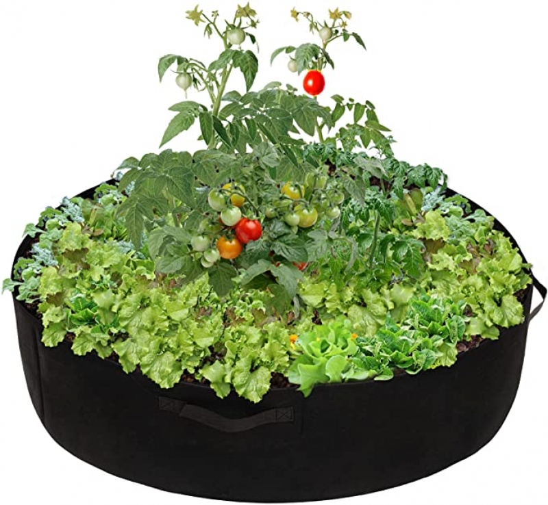 ihocon: Aulock 100 Gallon Round Fabric Raised Planting Bed with 4 Handles 種植床(加厚無紡布, 4個提把)