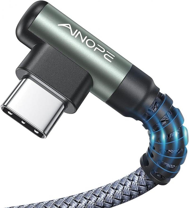 ihocon: AINOPE USB C Cable 3.1A Type C Charger Fast Charging Right Angle 快速充電線 6.6呎 2條