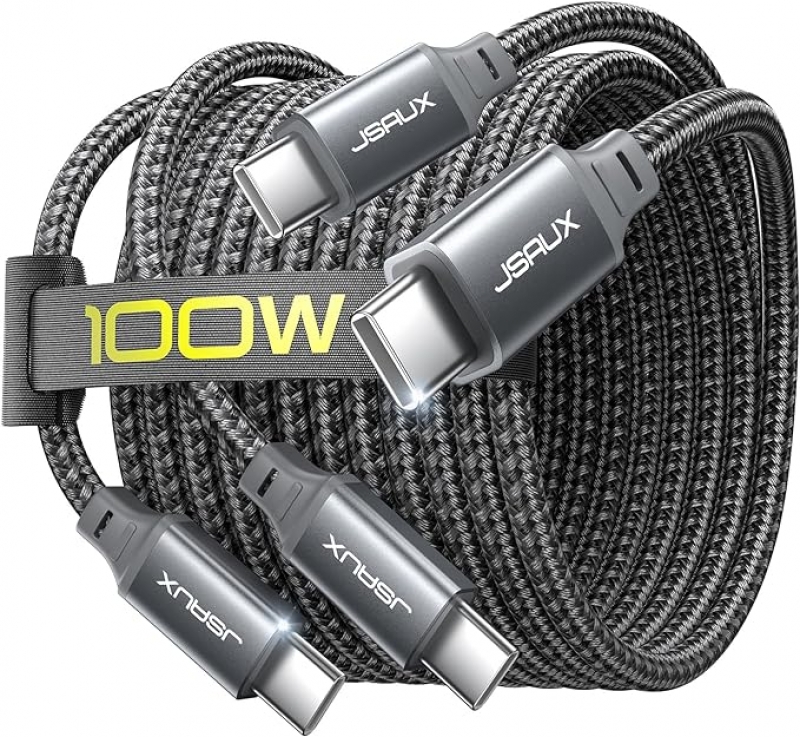 ihocon: JSAUX 100W USB C to USB C Cable 快速充電線 6.6呎, 2條