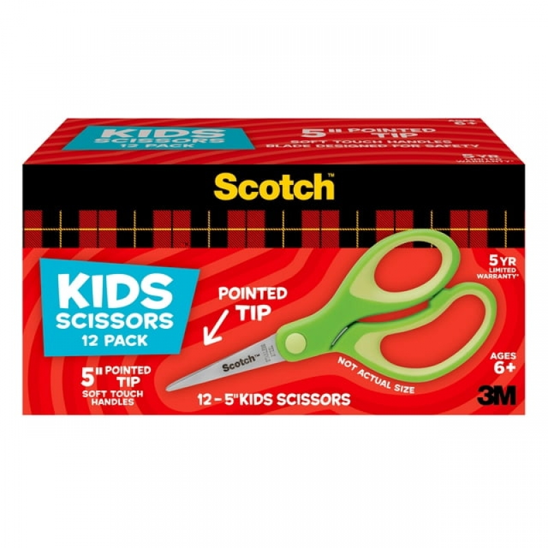 ihocon: Scotch™ 5 Soft Touch Pointed Kid Scissors 5吋儿童剪刀 12支