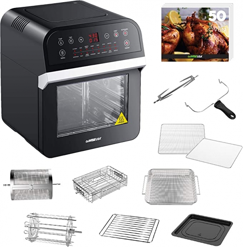 ihocon: GoWISE USA GW44800-O Deluxe 12.7-Quarts 15-in-1 Electric Air Fryer Oven with Rotisserie and Dehydrator + 50 Recipes QT氣炸鍋