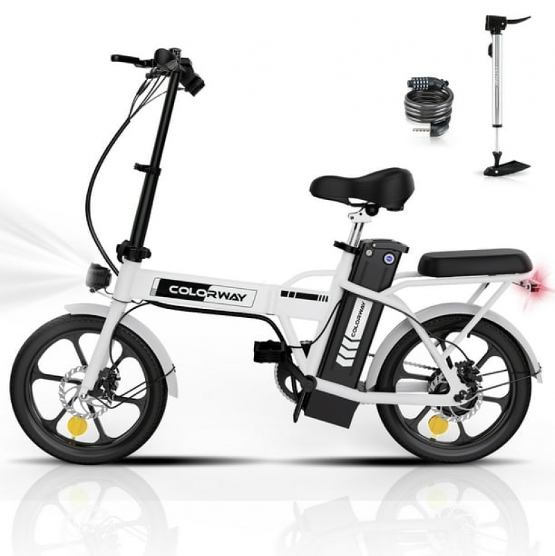 ihocon: COLORWAY Electric Bike,500W/8.4Ah/36V Removable Battery E Bike, Electric Foldable Pedal Assist E-Bicycle,19.9MPH Bicycle for Teenager and Adults BK5M  電動自行車(可拆卸電池)