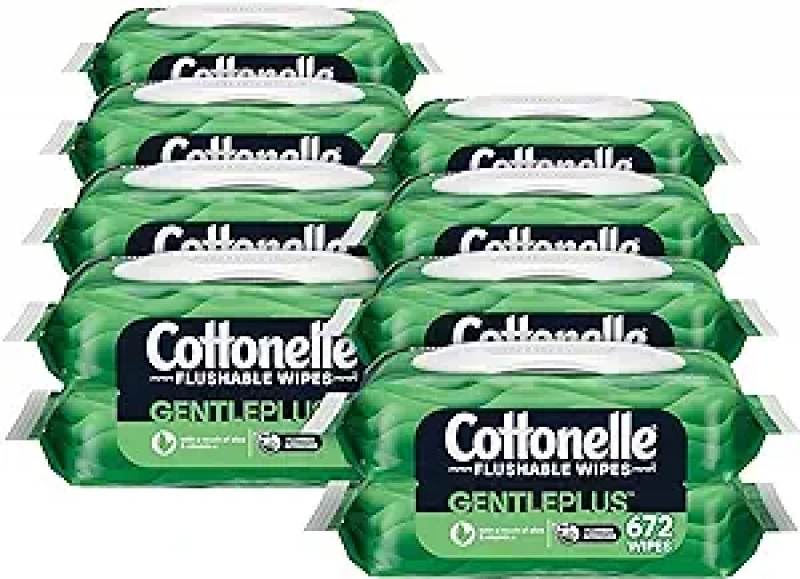 ihocon: Cottonelle GentlePlus Flushable Wet Wipes with Aloe & Vitamin E 可冲入马桶湿巾 16包, 共672张湿巾