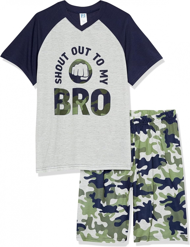 ihocon: The Children's Place boys Short Sleeve Top And Shorts 2 Piece Pajama Sets  男童2件式睡衣