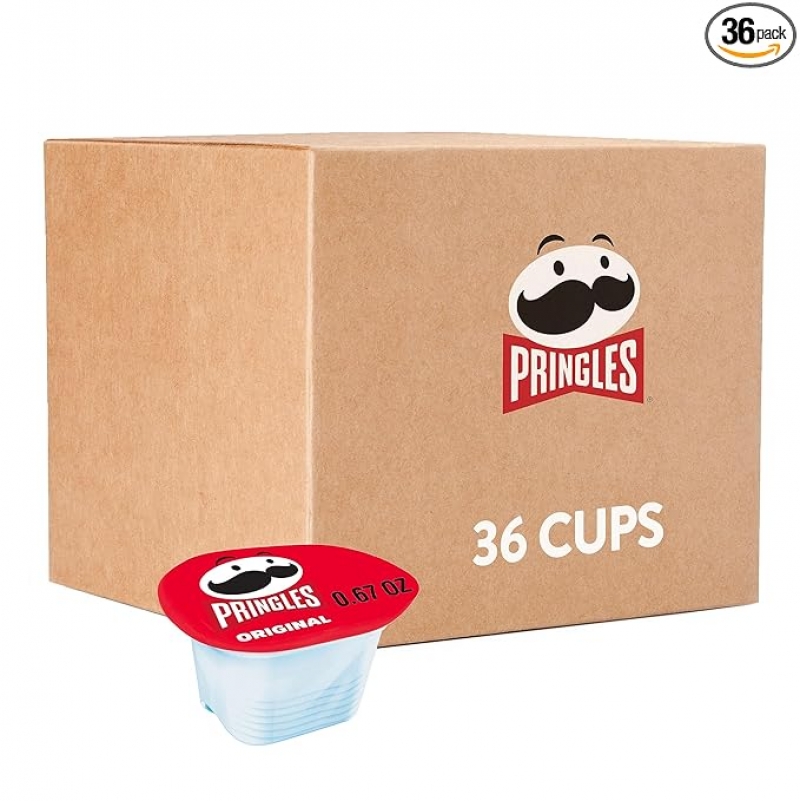 ihocon: Pringles Potato Crisps Chips, Lunch Snacks, On-the-Go Snacks, Original (36 Cups)  洋芋片 36 杯