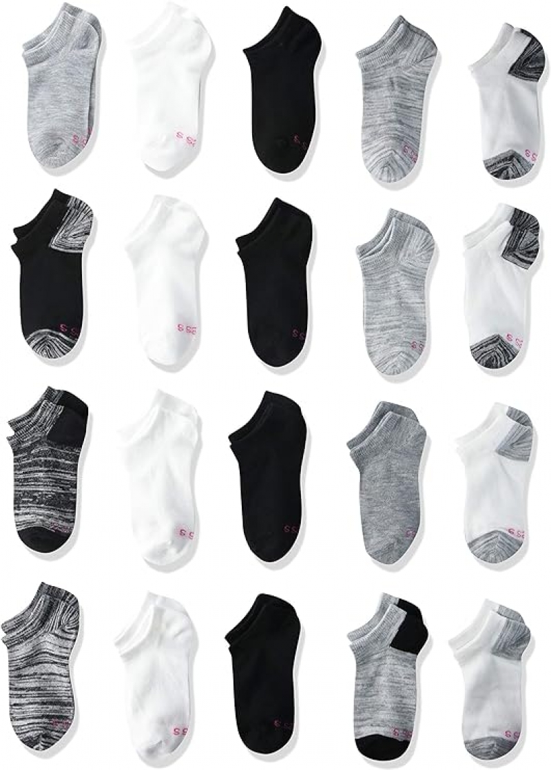 ihocon: Hanes Girls' No Show Socks Super Value 20-Pair Packs  女童襪 20雙