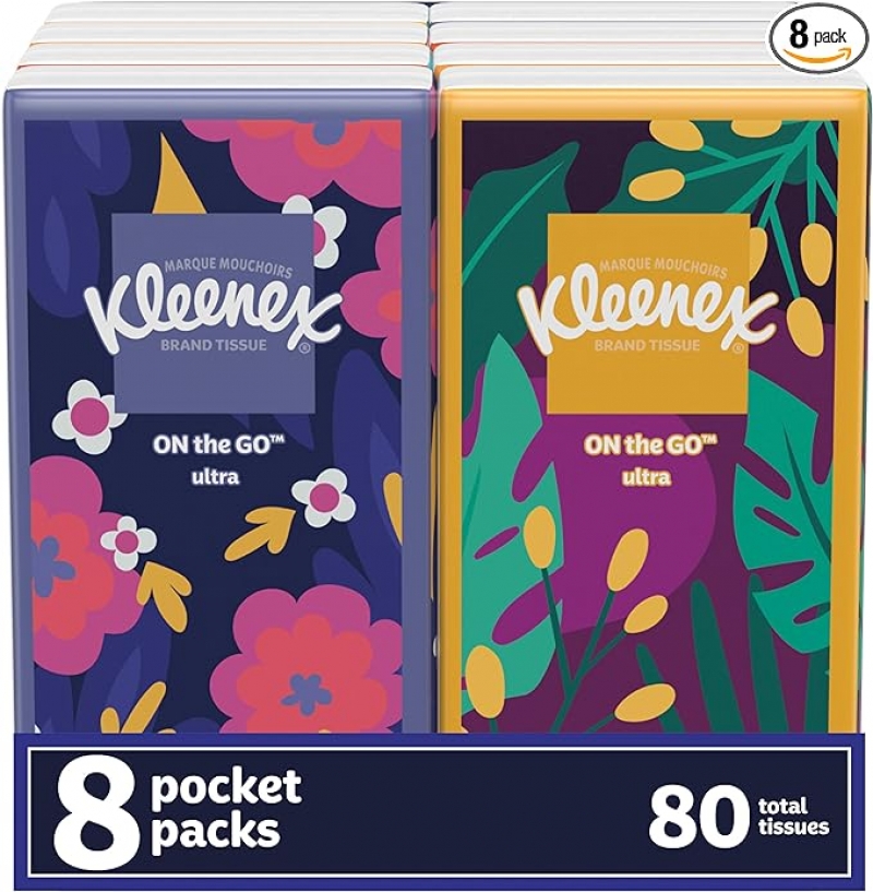 ihocon: Kleenex On-The-Go Facial Tissues随身包面纸 10张装, 8包 
