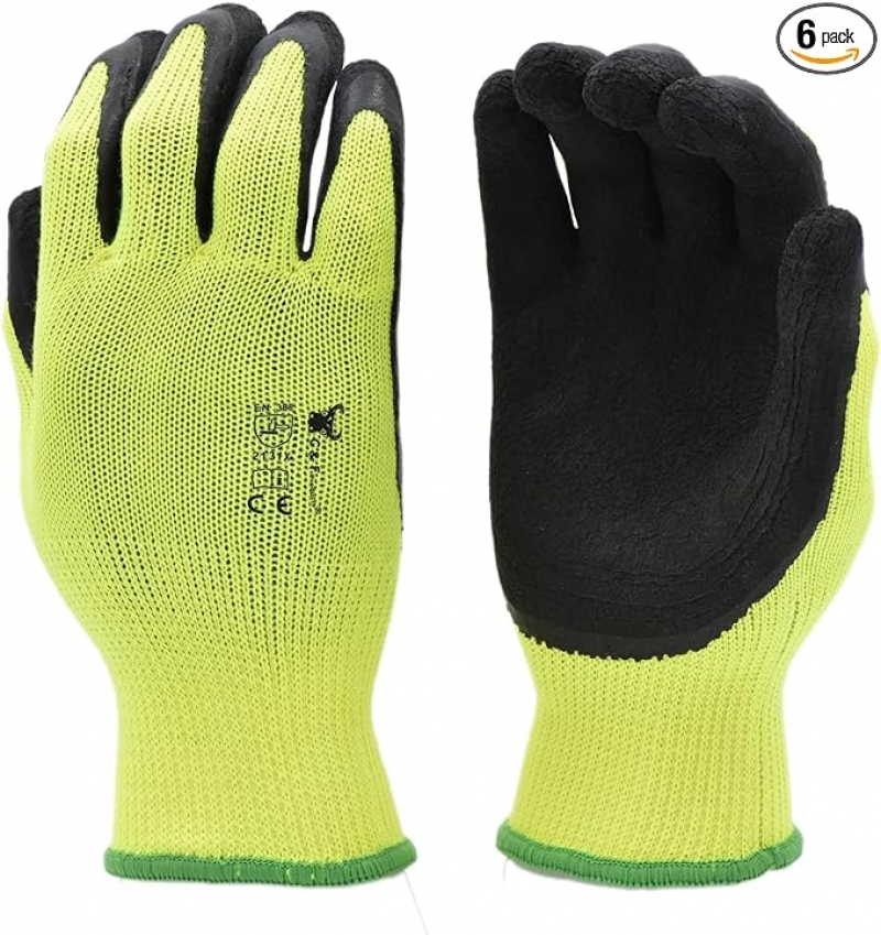 ihocon: [男,女均适用] G & F 1516 6 Pairs Pack Premium High Visibility Low emissions Green Work and gardening Gloves 园艺手套 XL 6副