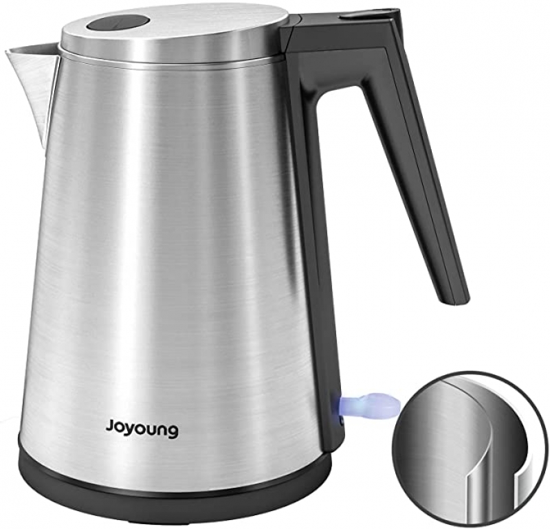 ihocon: JOYOUNG Electric Kettle Stainless Steel Kettle Double Layer Hot Water Kettle, 1.5L 雙層不銹鋼電熱水壺