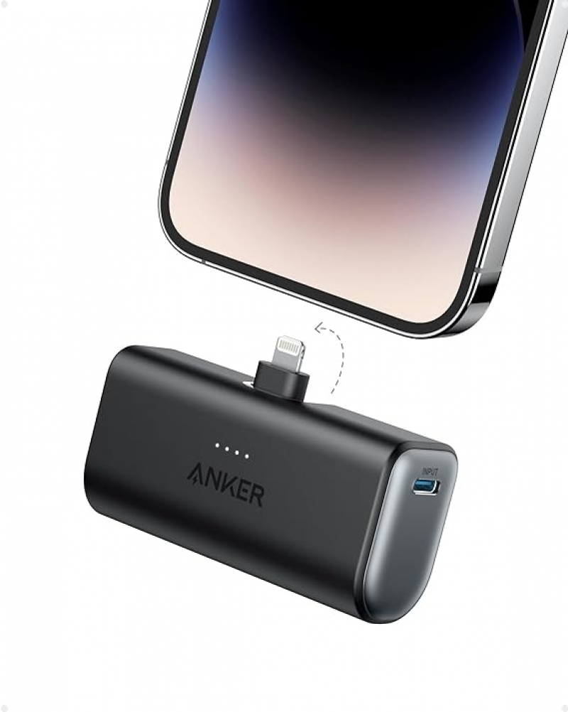 ihocon: Anker Nano Portable Charger for iPhone, with Built-in MFi Certified Lightning Connector, Power Bank 5,000mAh 行動電源