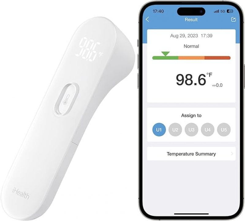 ihocon: iHealth Smart Bluetooth Thermometer 蓝牙无线智能额头温度计