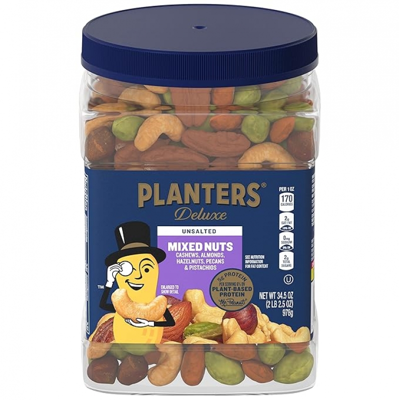 ihocon: PLANTERS Unsalted Premium Blend Cashews, Almonds, Hazelnuts, Pecans Pistachios, 无盐综合坚果 2.16磅