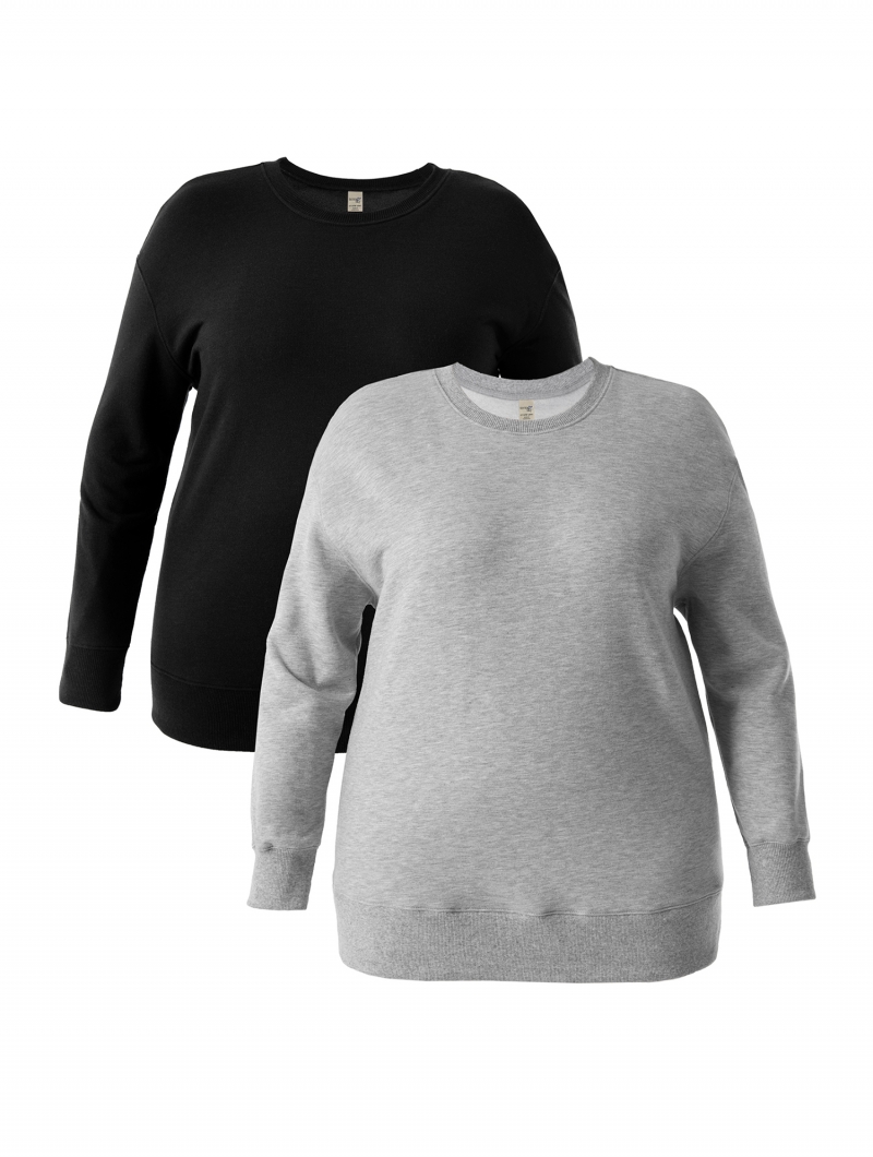 ihocon: Terra & Sky Women's Plus Size Fleece Sweatshirt 大尺碼女士長袖衫 2件 -多色可選