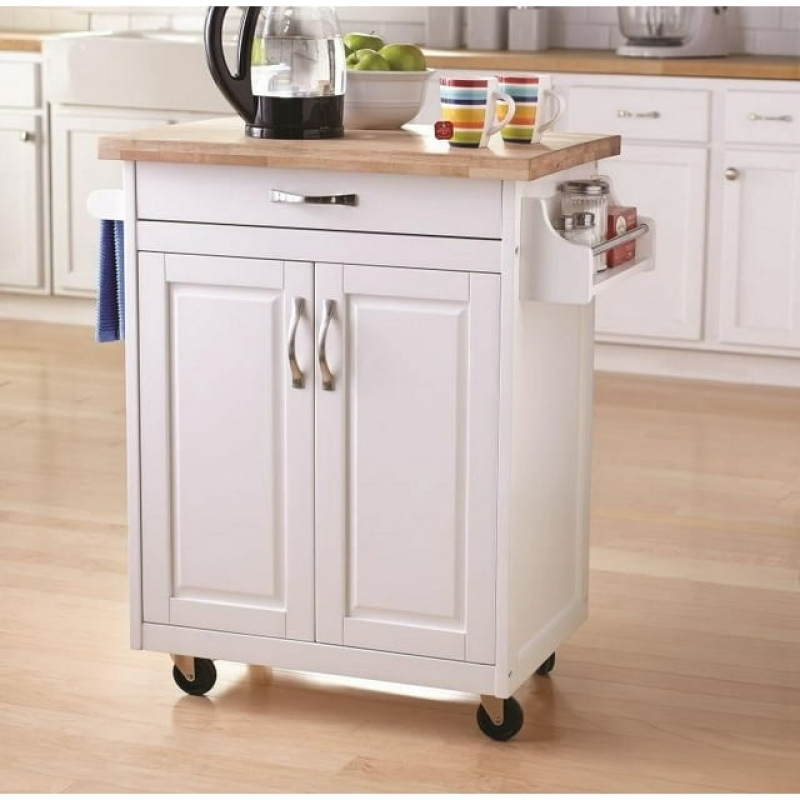 ihocon: Mainstays Kitchen Island Cart with Drawer and Storage Shelves  廚房推車