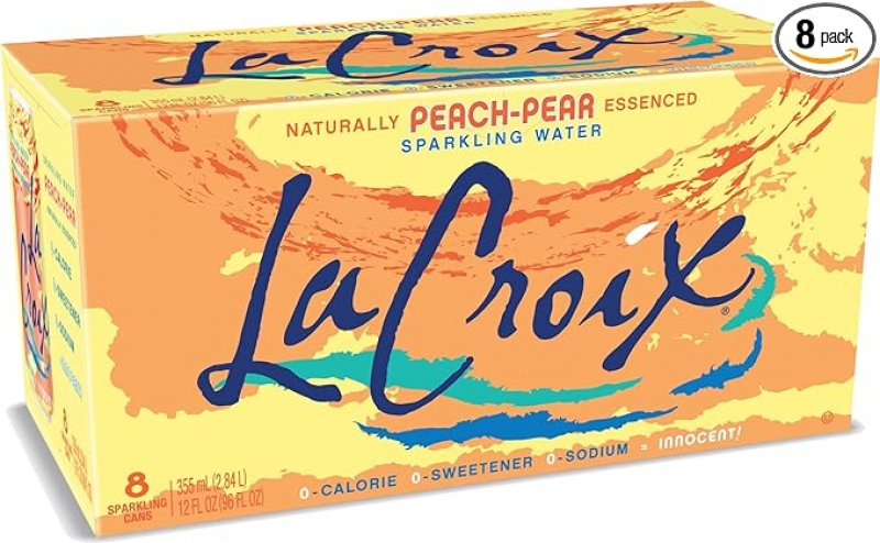 ihocon: LaCroix Sparkling Water, Peach-Pear 水果口味气泡水, 12 Fl Oz, 8罐