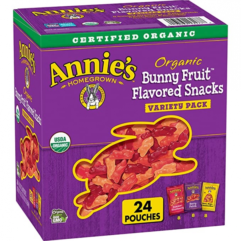 ihocon: Annie's Organic Bunny Fruit Snacks, Gluten Free, Variety Pack 有機水果軟糖 24包