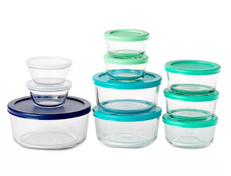 ihocon: Anchor Hocking 20-Pc. Glass Food Storage Set with SnugFit™ Lids 玻璃保鮮盒 10個