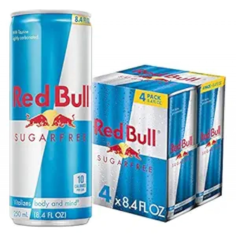 ihocon: Red Bull Energy Drink, Sugar Free 红牛无糖能量饮料 8.4 Fl Oz, 4罐