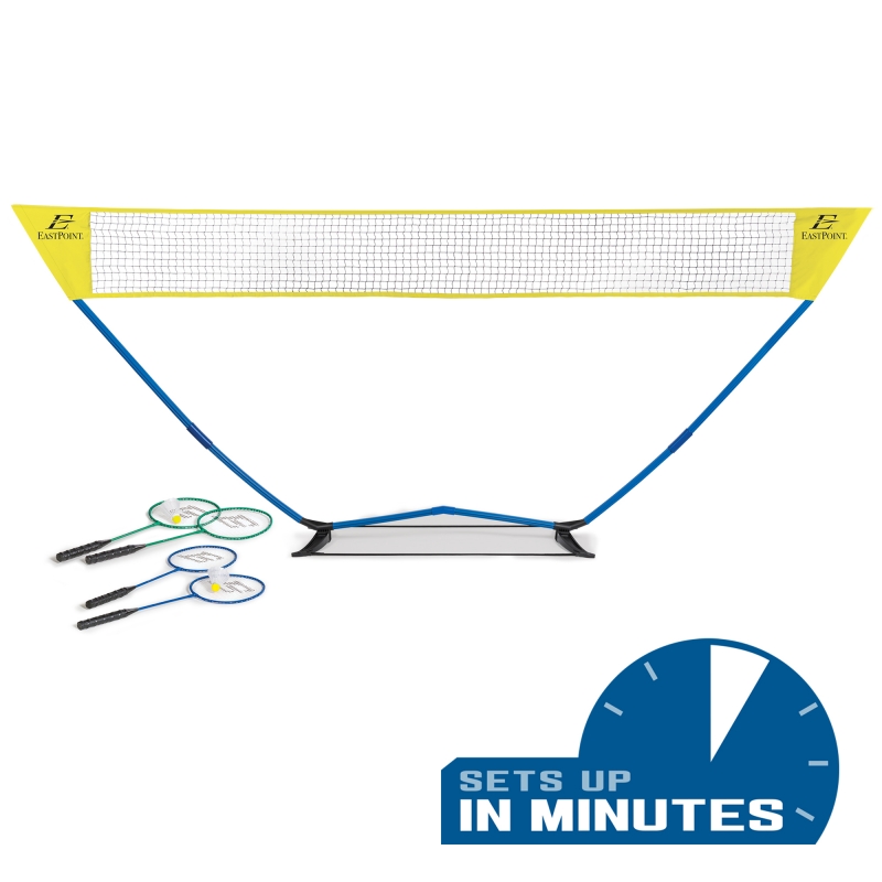 ihocon: EastPoint Sports Easy Setup Regulation Size Outdoor Badminton Game Set  便攜式羽毛球網+球拍4個+羽毛球2個+收納袋