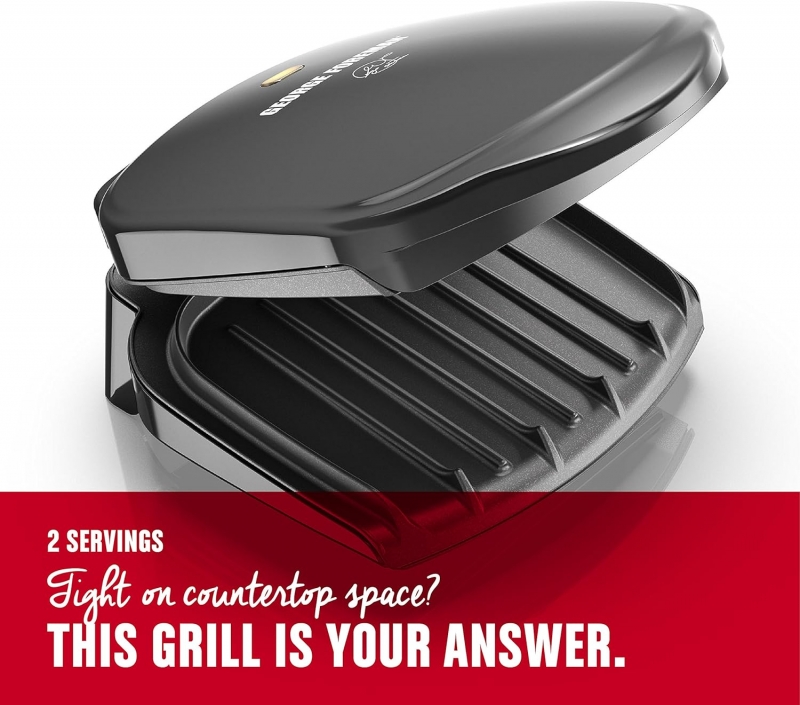ihocon: George Foreman GR10B 2-Serving Classic Plate Electric Indoor Grill and Panini Press 室內電燒烤爐