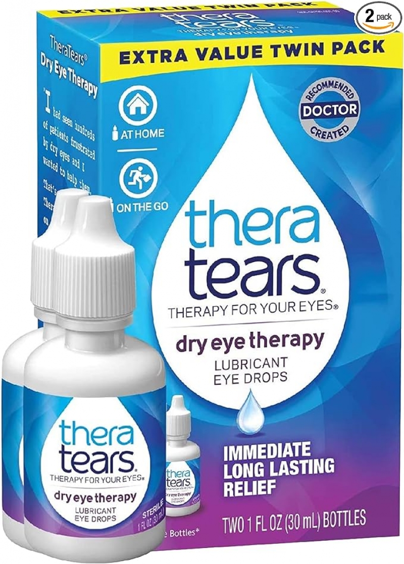 ihocon: TheraTears Dry Eye Therapy Lubricating Eye Drops for Dry Eyes乾眼症潤滑眼藥水 1 fl oz 2瓶