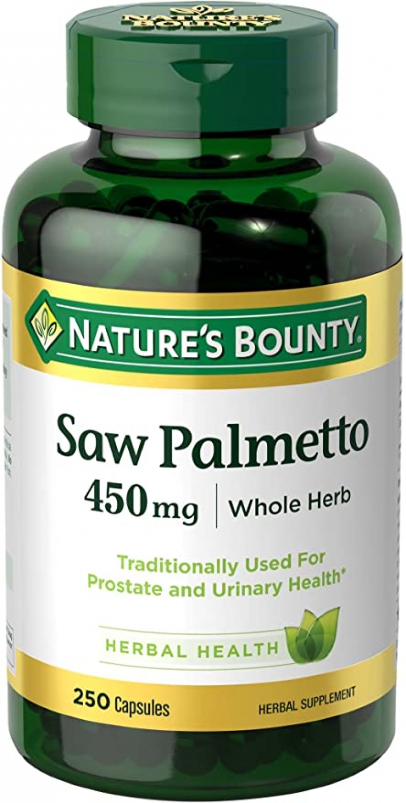 ihocon: Nature's Bounty Saw Palmetto Support for Prostate and Urinary Health, Herbal Health Supplement鋸棕櫚450mg, 250粒
