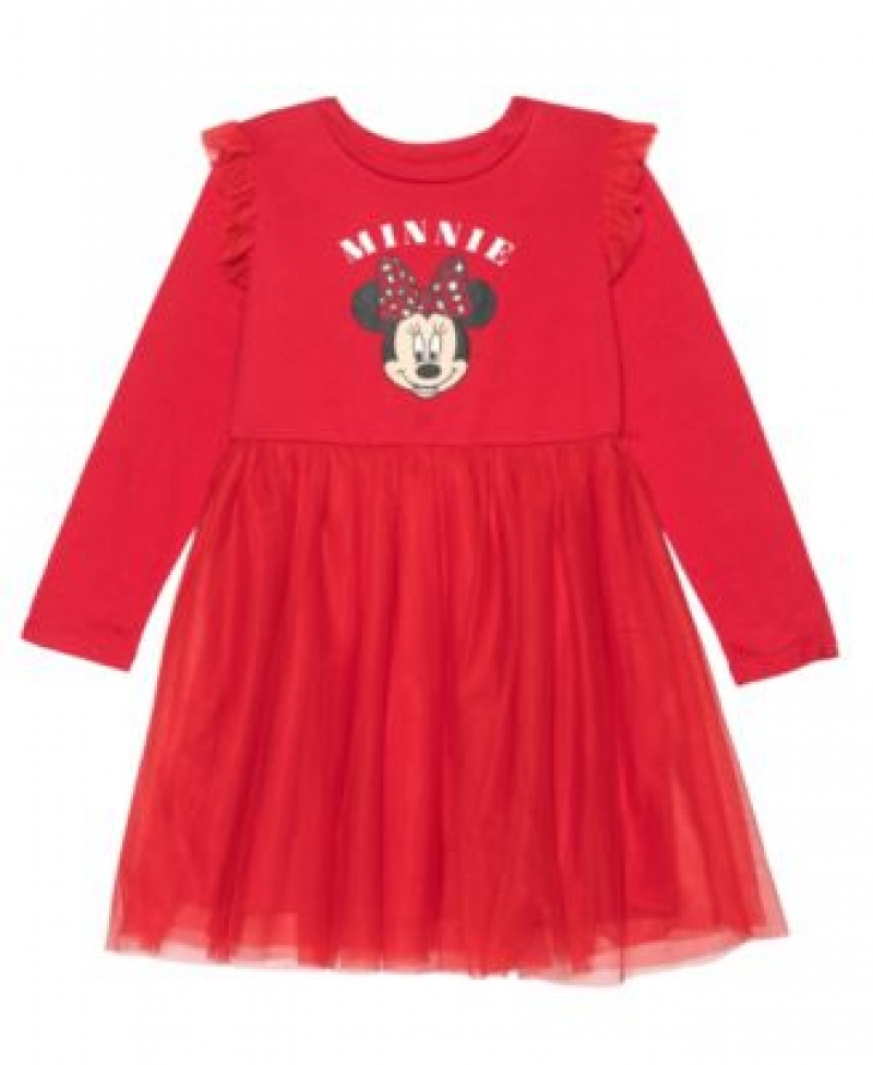 ihocon: Disney Little Girls Long Sleeve Minnie Mouse Leopard Dress 迪士尼米妮連身裙