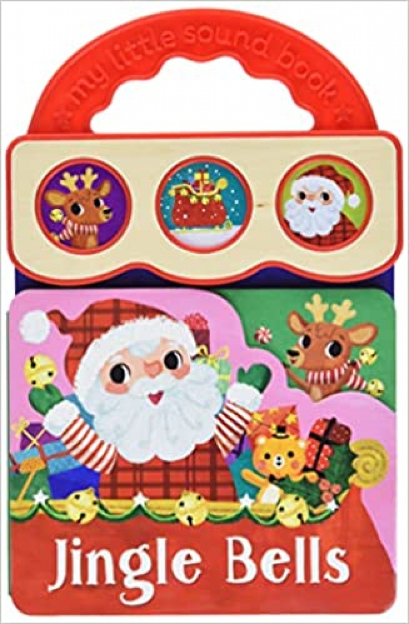 ihocon: Jingle Bells 3-Button Sound Christmas Board Book 嬰幼兒互動音樂聖誕童書