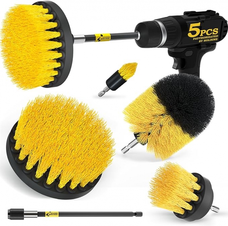 ihocon: Holikme 5Pack Drill Brush Power Scrubber Cleaning Brush Extended Long Attachment Set 电钻清洁刷刷头5个(需装在电钻上)